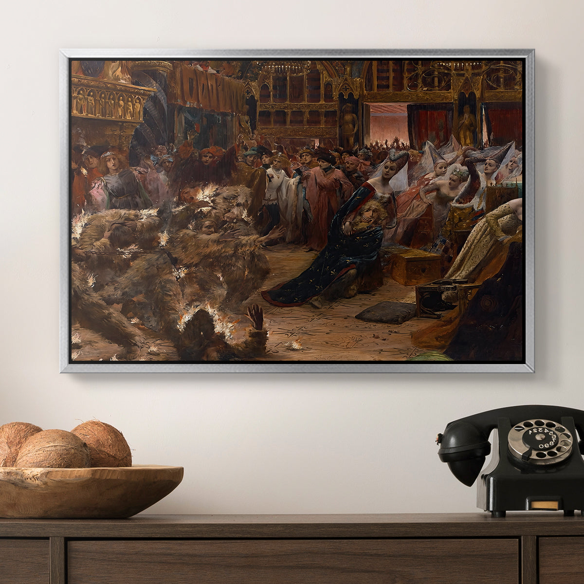Ball of the Burning Men, 1889 - Floater Framed Canvas Print