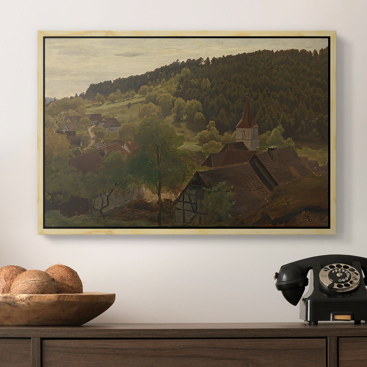 Landscape from Ebersteinburg in Baden, 1876 - Floater Framed Canvas Print