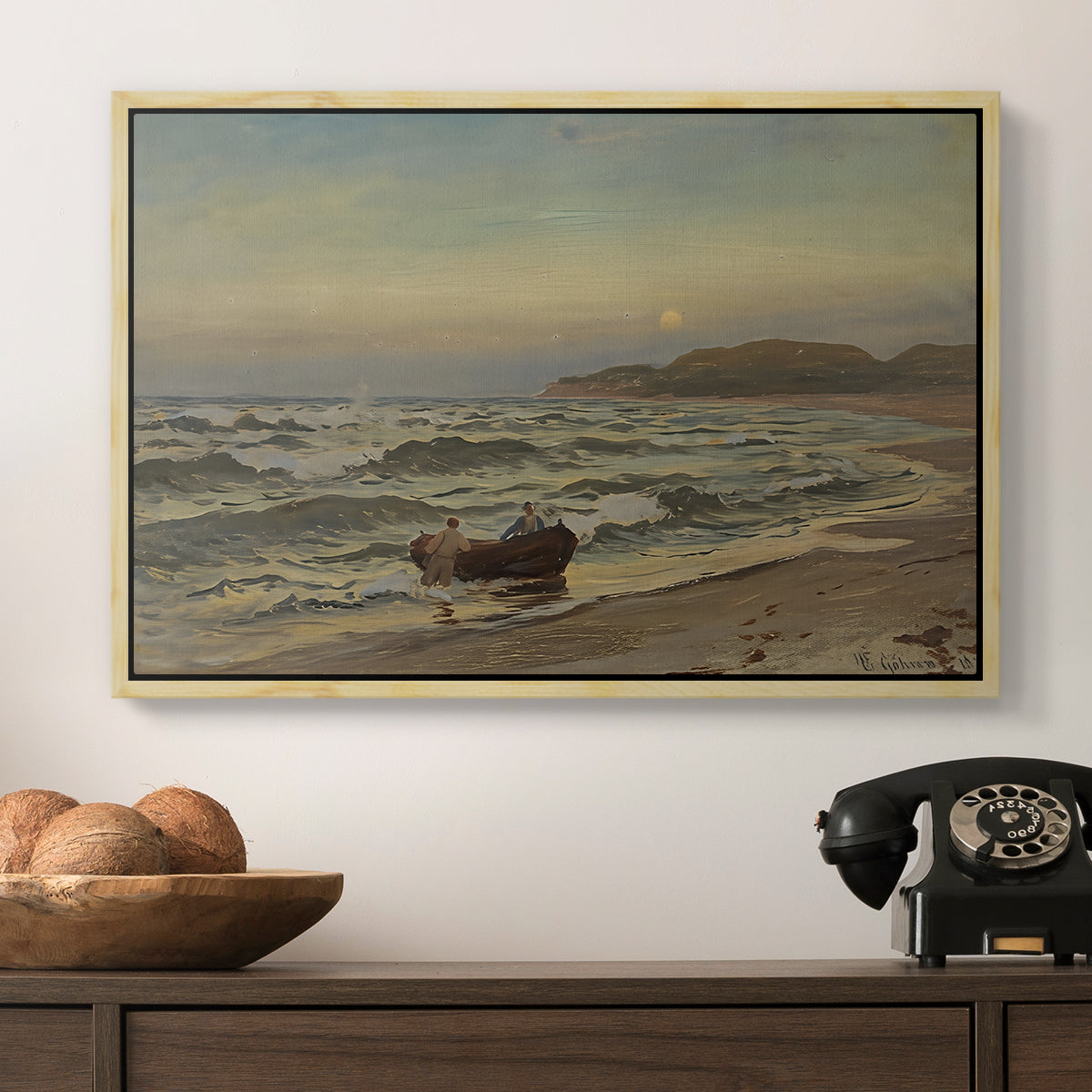 Storm at Rügen, 1882 - Floater Framed Canvas Print