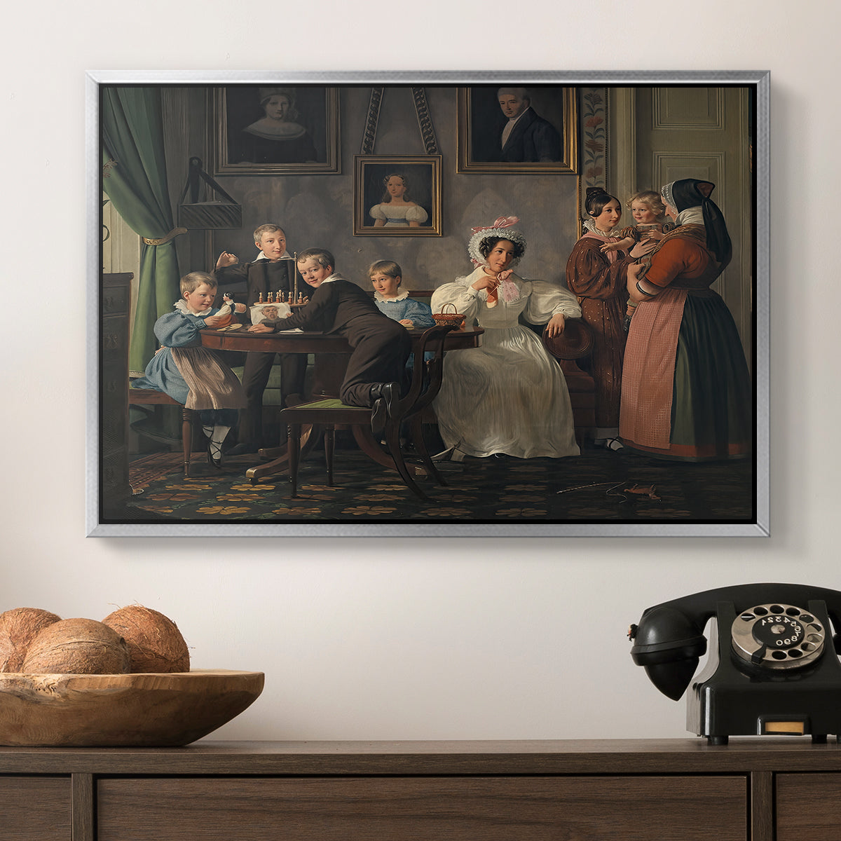 The Waagepetersen Family, 1836 - Floater Framed Canvas Print