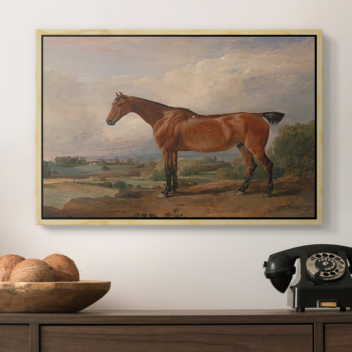 A Hunter in a Landscape, c. 1810 - Floater Framed Canvas Print