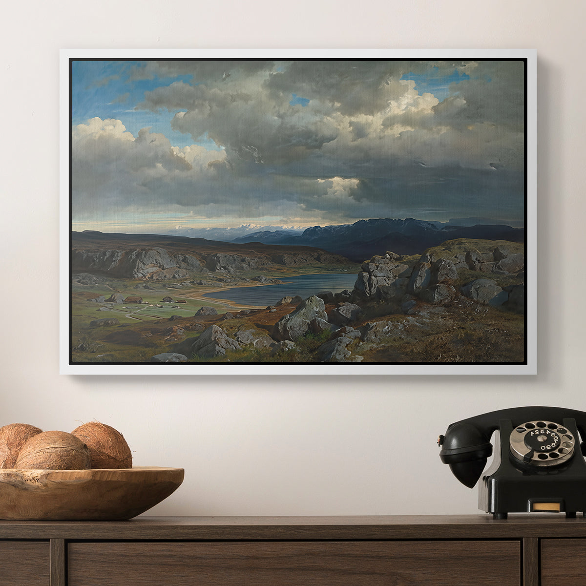 Norwegian Highlands, 1857 - Floater Framed Canvas Print