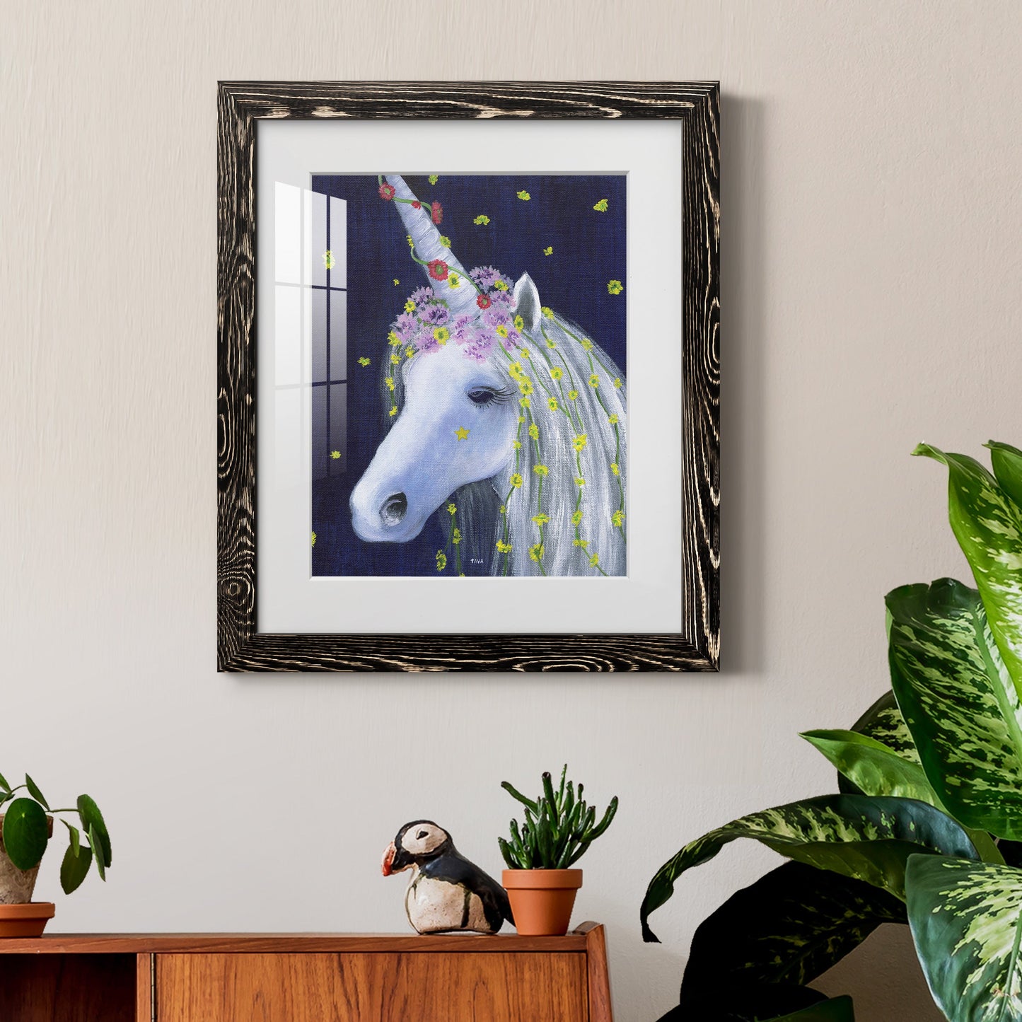 Unicorn IV - Premium Framed Print - Distressed Barnwood Frame - Ready to Hang