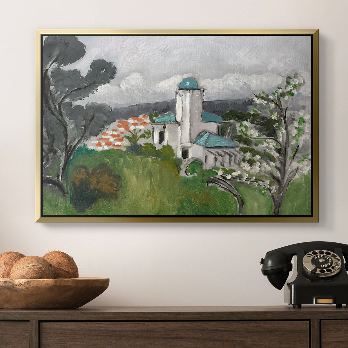 The Blue Villa (La Villa Bleue), c. 1918 - Floater Framed Canvas Print