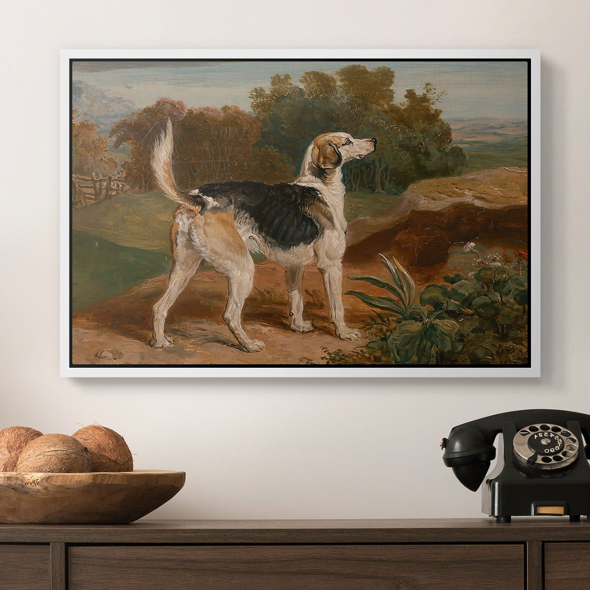 Ravager, One of the Lambton Hounds, 1835 - Floater Framed Canvas Print