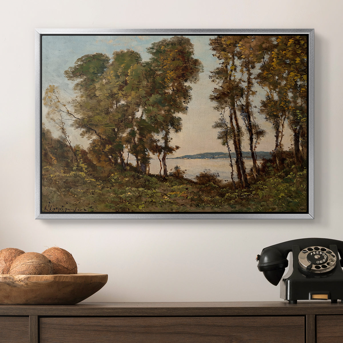 The Banks of the Allier, 1894 - Floater Framed Canvas Print