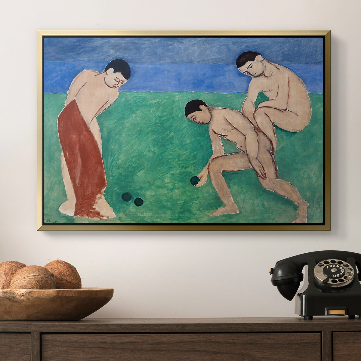 Game of Bowls, 1908 - Floater Framed Canvas Print
