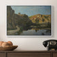River Landscape with Cliffs, c. 1850-1860 - Floater Framed Canvas Print