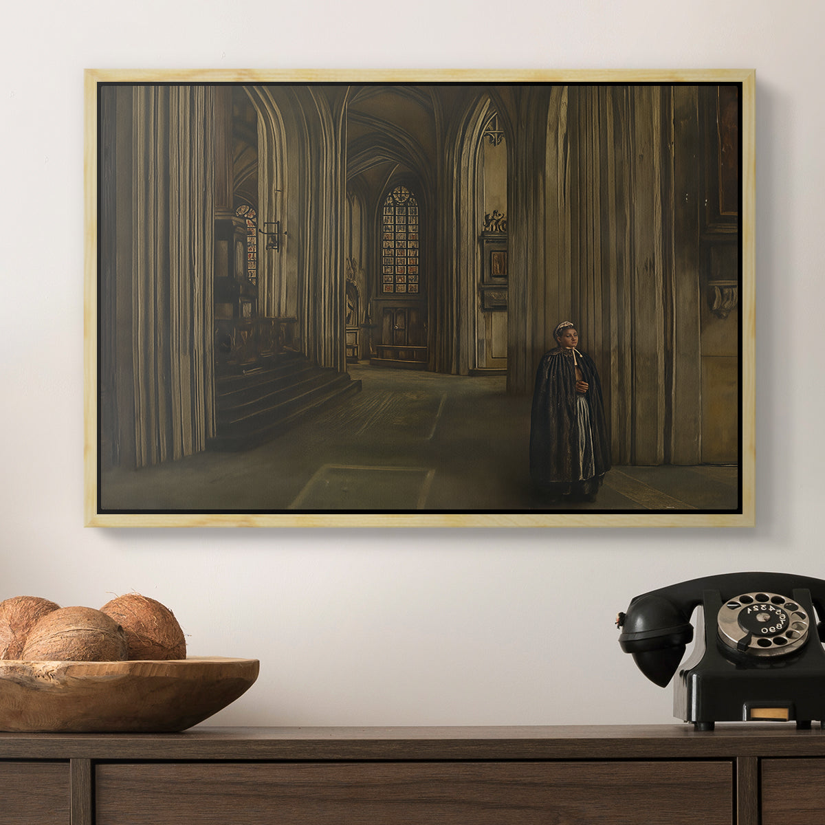 Interior of a Church, 1871 - Floater Framed Canvas Print