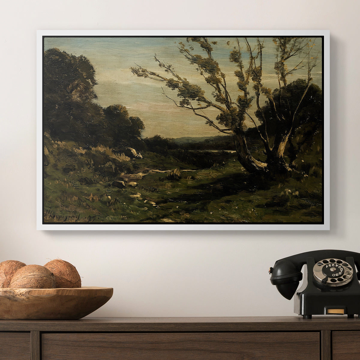 Morning in the Nievre, 1877 - Floater Framed Canvas Print