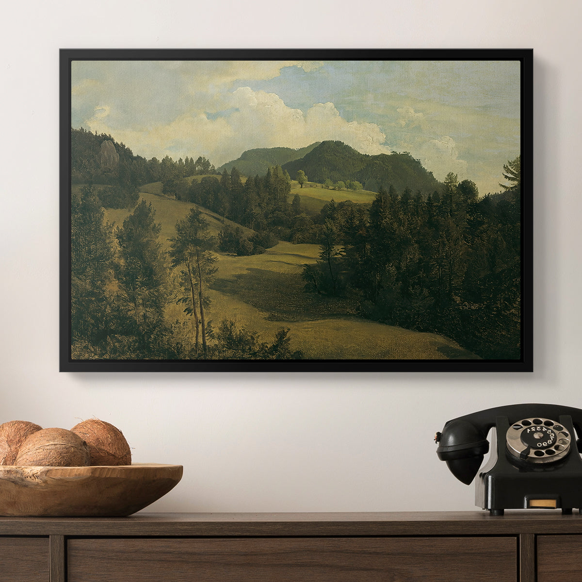 Landscape near Miesenbach, c. 1830 - Floater Framed Canvas Print