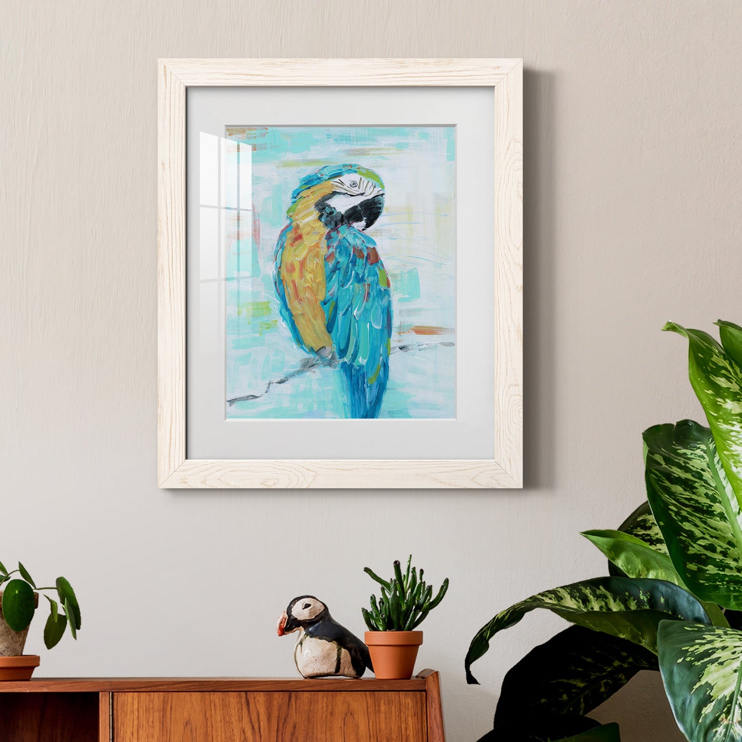 Island Parrot I - Premium Framed Print - Distressed Barnwood Frame - Ready to Hang