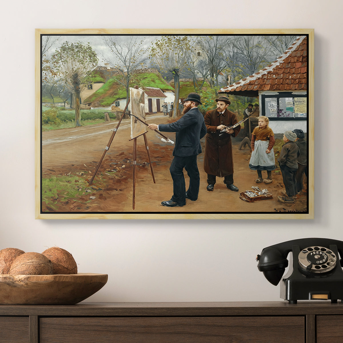 L. A. Ring Painting near Aasum Smithy, 1893 - Floater Framed Canvas Print