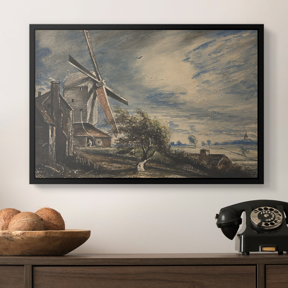 A Mill Near Colchester, c. 1833 - Floater Framed Canvas Print