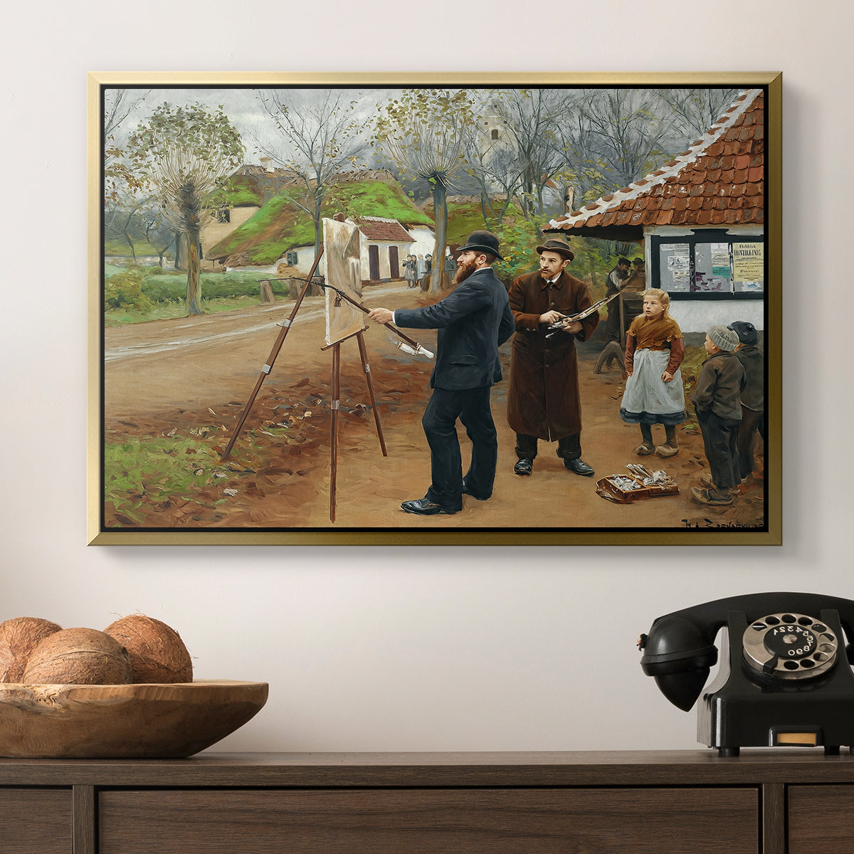 L. A. Ring Painting near Aasum Smithy, 1893 - Floater Framed Canvas Print