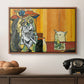 Woman Yelling at a Cat Meme (Picasso Parody) - Floater Framed Canvas Print