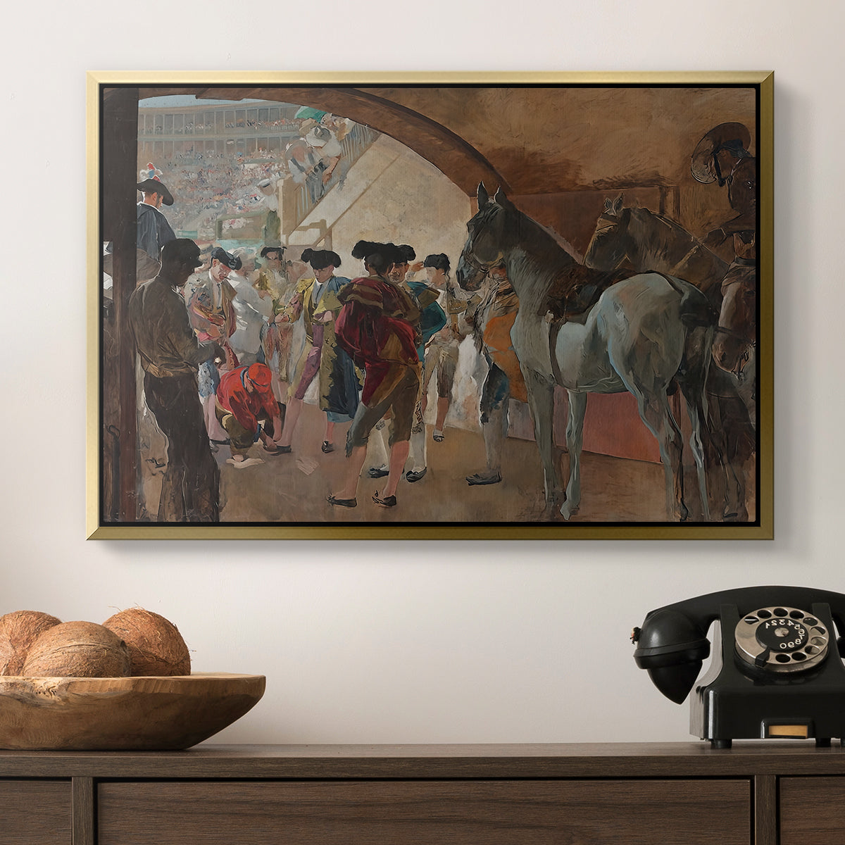 Before the Bullfight (Antes de la corrida), c. 1900 - Floater Framed Canvas Print