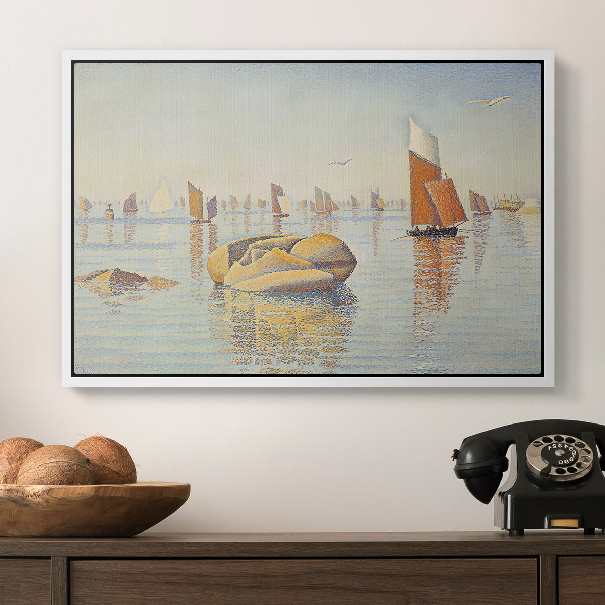 Concarneau, Quiet Morning, Opus 219, 1891 - Floater Framed Canvas Print
