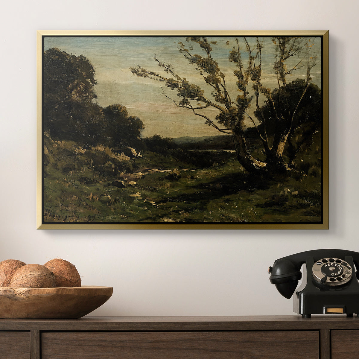Morning in the Nievre, 1877 - Floater Framed Canvas Print