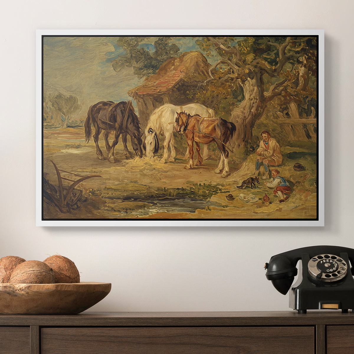 The Midday Meal, 1835 - Floater Framed Canvas Print