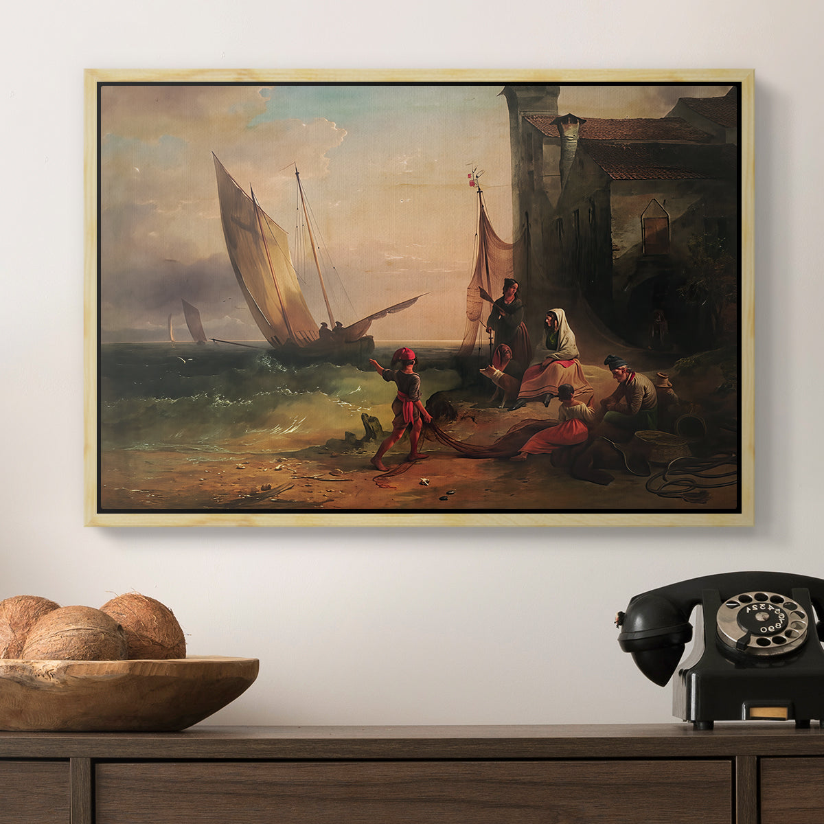 Fisherman's Family from Chioggia, 1838 - Floater Framed Canvas Print