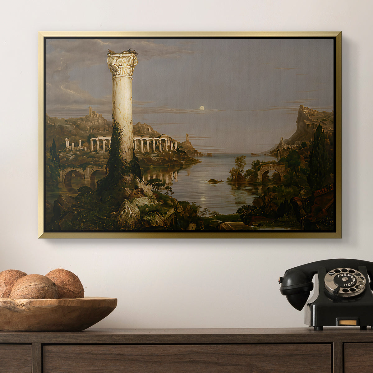 The Course of Empire: Desolation, 1836 - Floater Framed Canvas Print