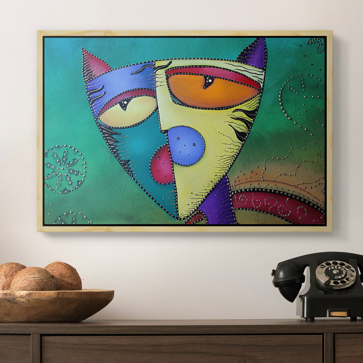 Celestial Cat - Floater Framed Canvas Print