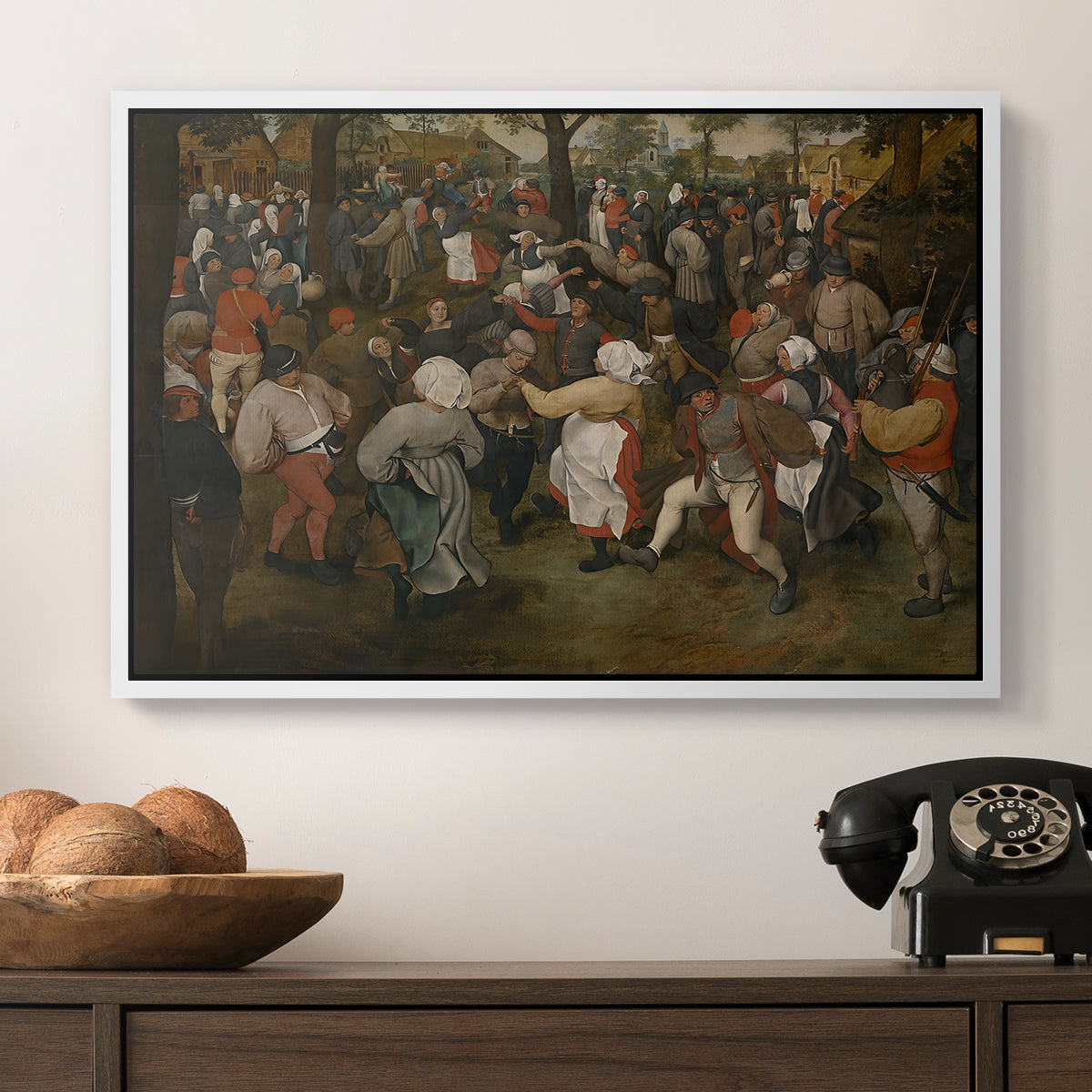 The Wedding Dance, c. 1566 - Floater Framed Canvas Print