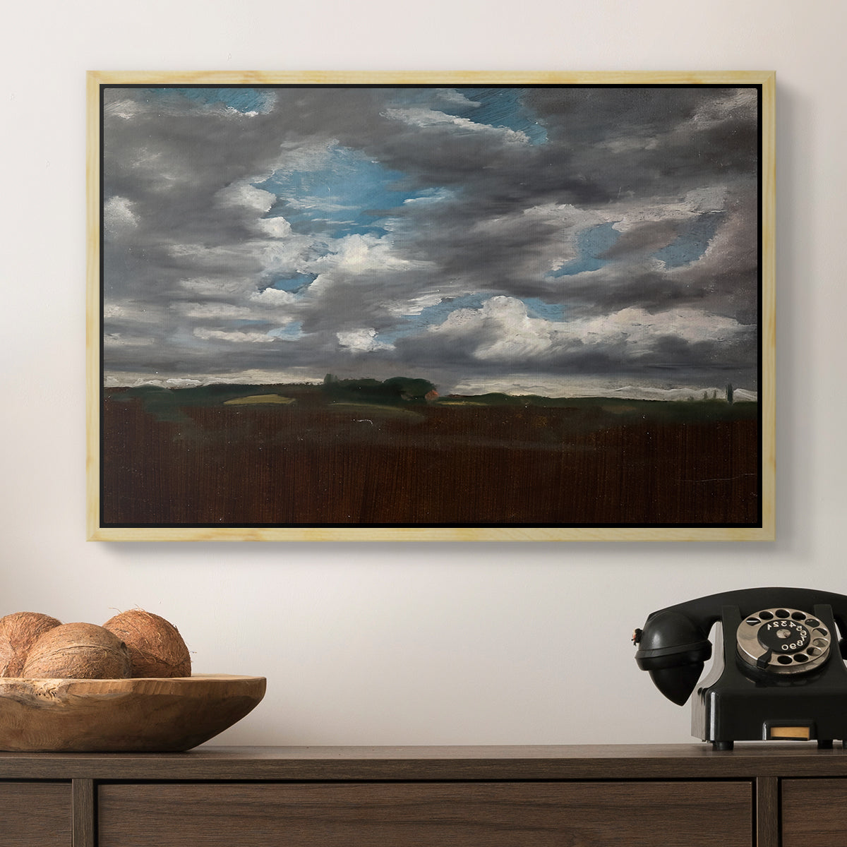 Extensive Landscape with Grey Clouds, c. 1821-1822 - Floater Framed Canvas Print