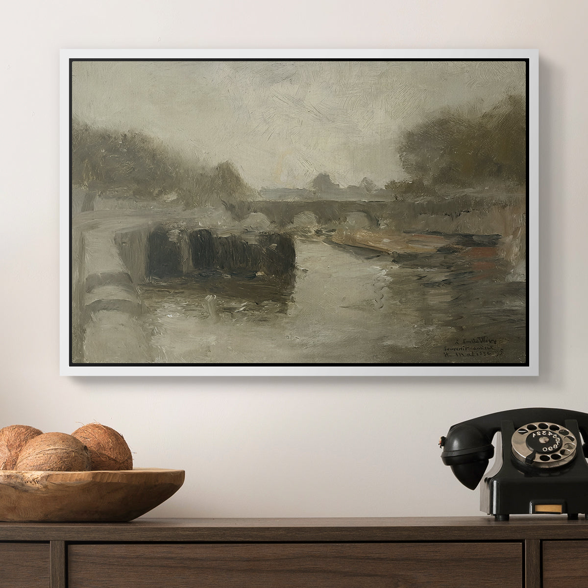 The Bridge (Le pont), 1895 - Floater Framed Canvas Print