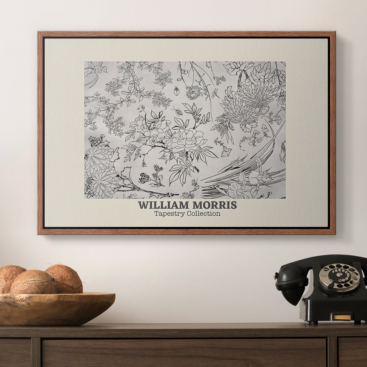 Fleurs, 1866 (Morris Inspired) - Floater Framed Canvas Print