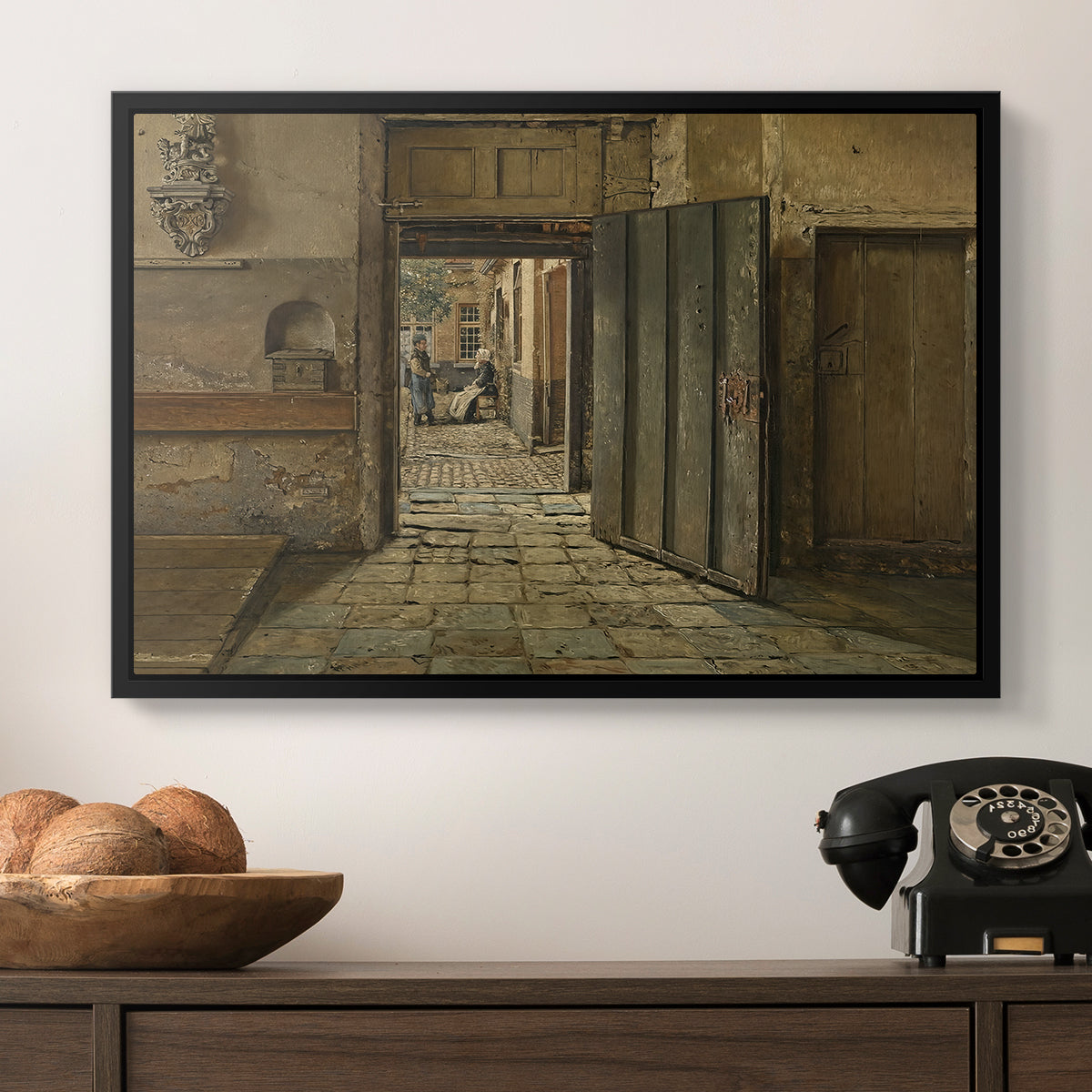 The Conversation, 1884 - Floater Framed Canvas Print