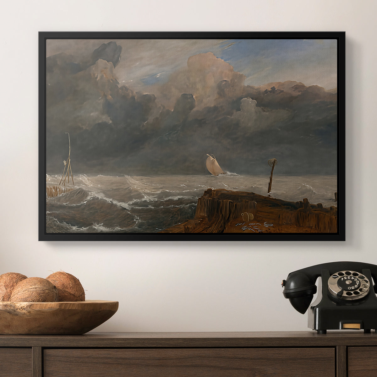 Port Ruysdael, 1827 - Floater Framed Canvas Print