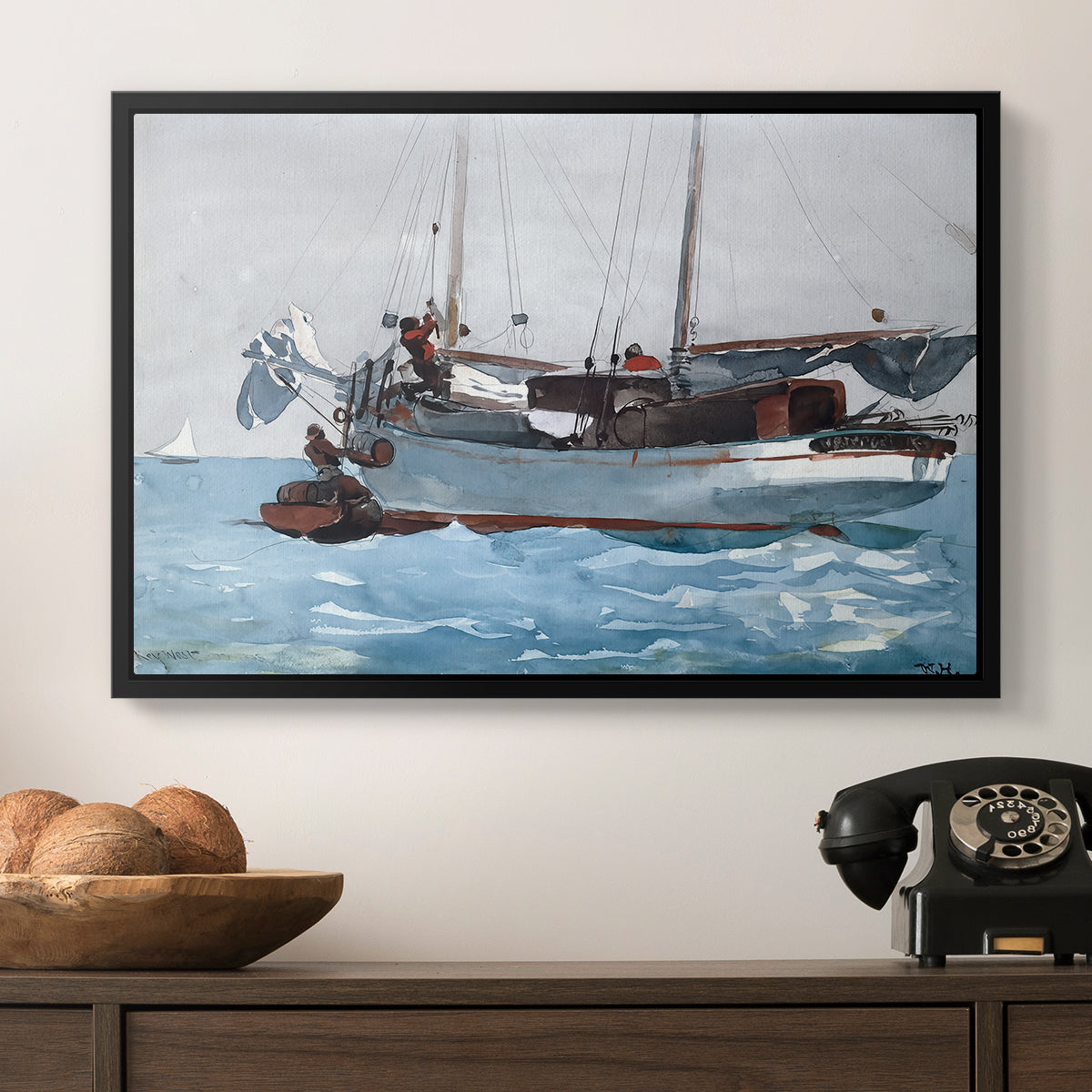 Taking on Wet Provisions, 1903 - Floater Framed Canvas Print