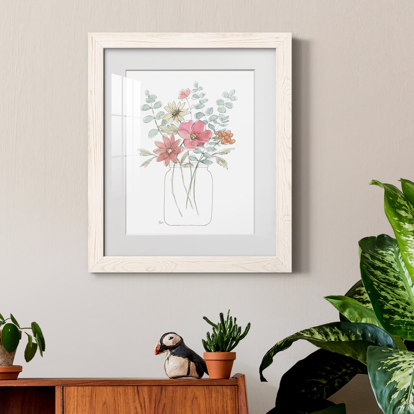 Whimsical Wildflowers II - Premium Framed Print - Distressed Barnwood Frame - Ready to Hang