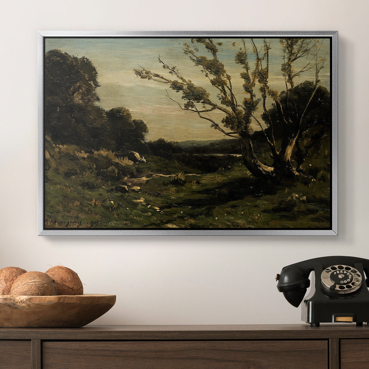 Morning in the Nievre, 1877 - Floater Framed Canvas Print