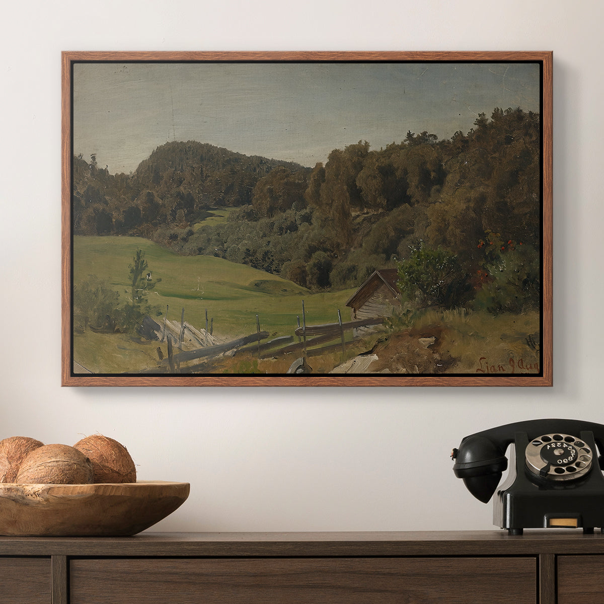Landscape at Ljan, 1858 - Floater Framed Canvas Print