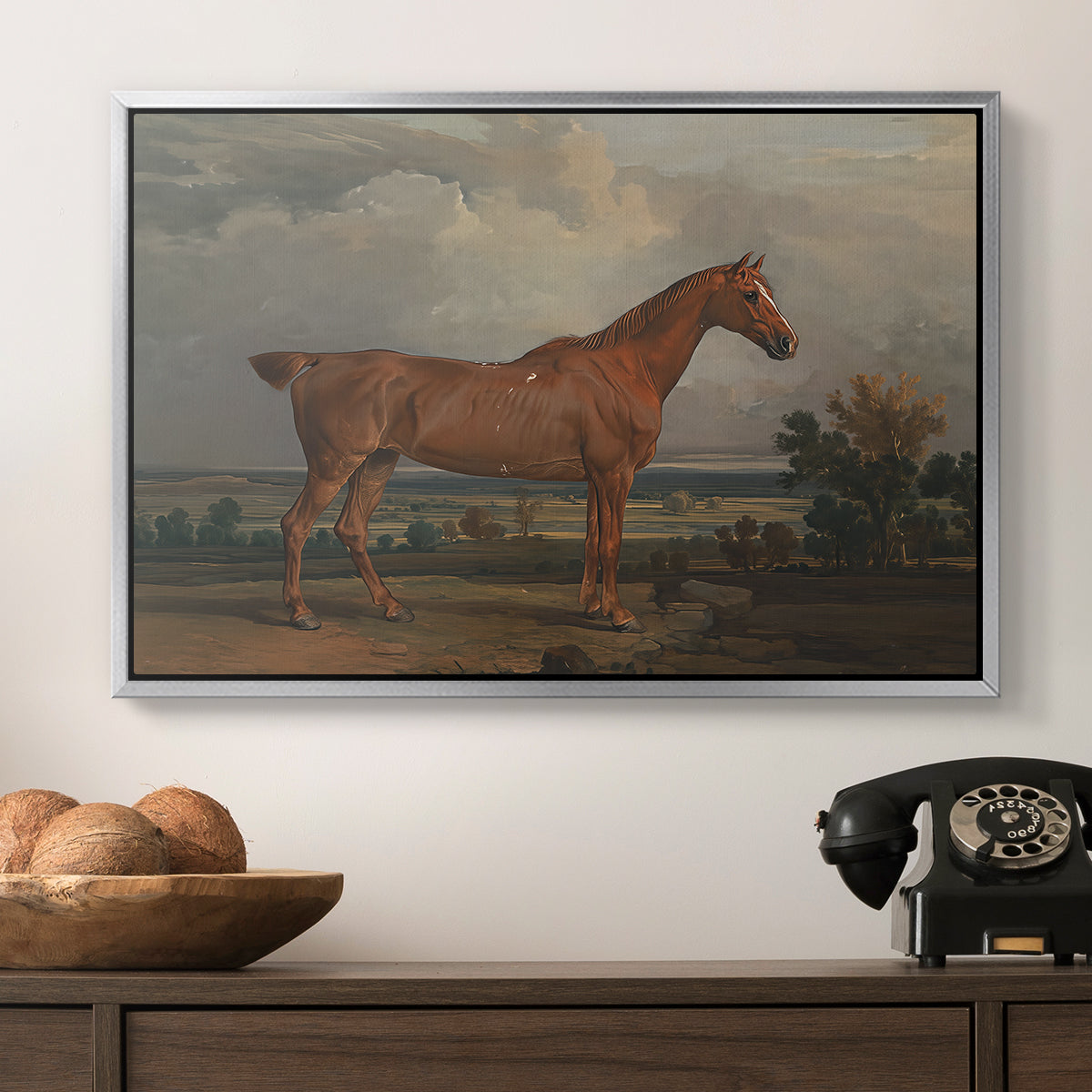 Hunter in a Landscape, 1810 - Floater Framed Canvas Print