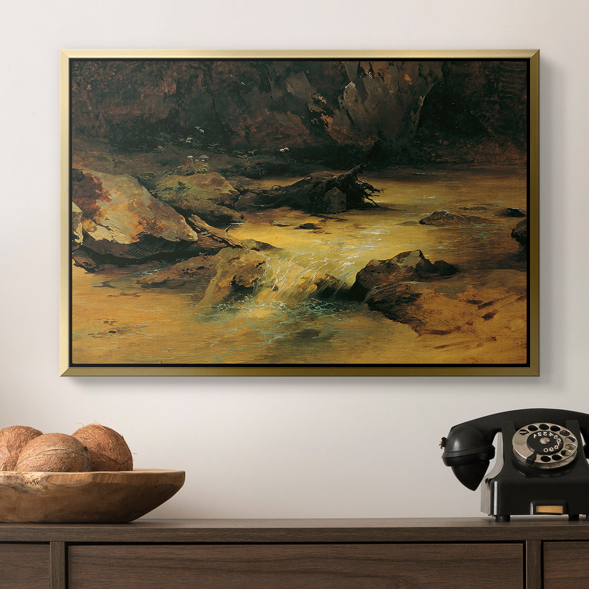 Wildbach (Wild Stream) - Floater Framed Canvas Print