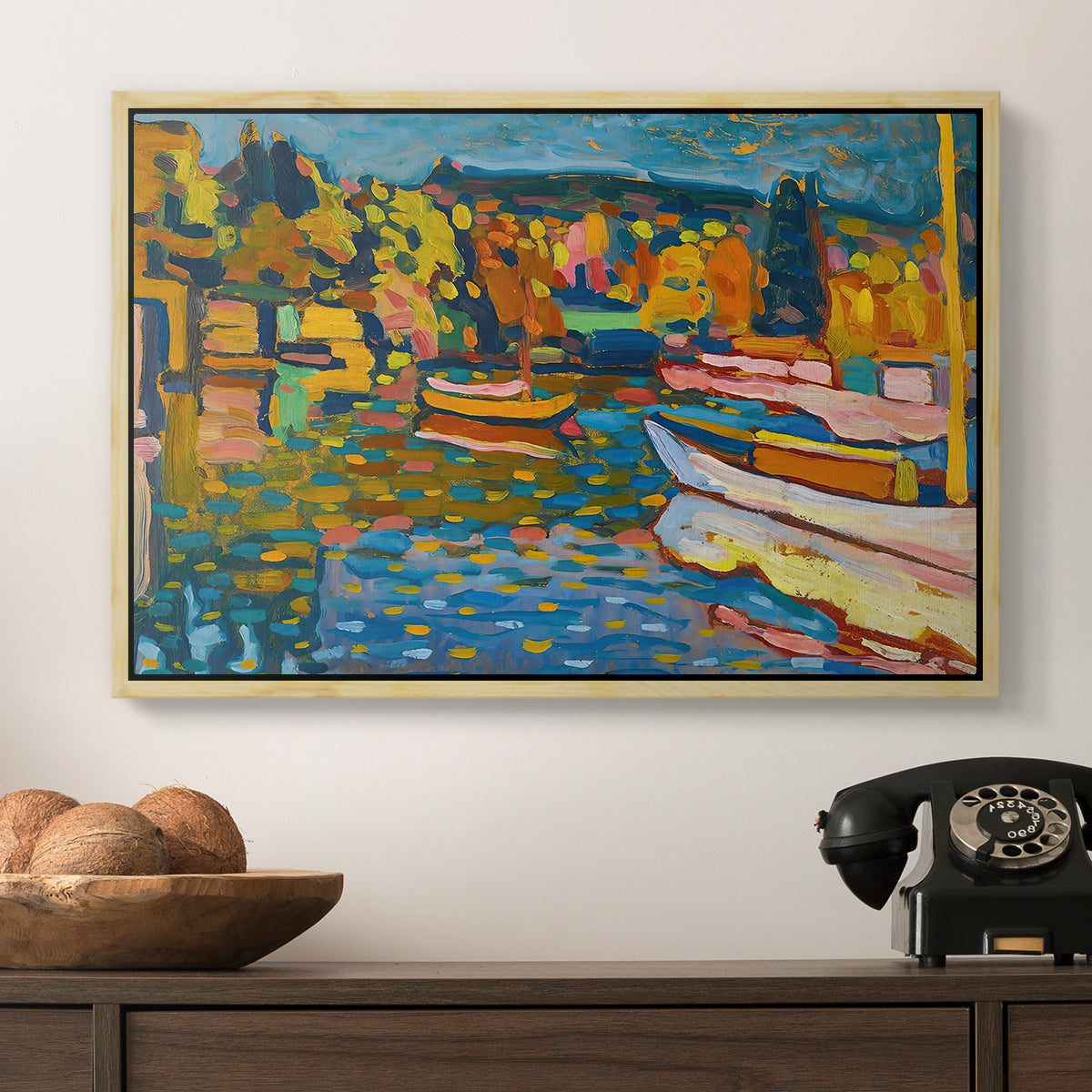 Study for Autumn Landscape with Boats, 1908 - Floater Framed Canvas Print