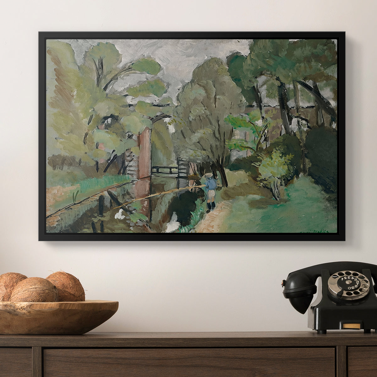 The Little Fisherman, Maintenon, 1918 - Floater Framed Canvas Print