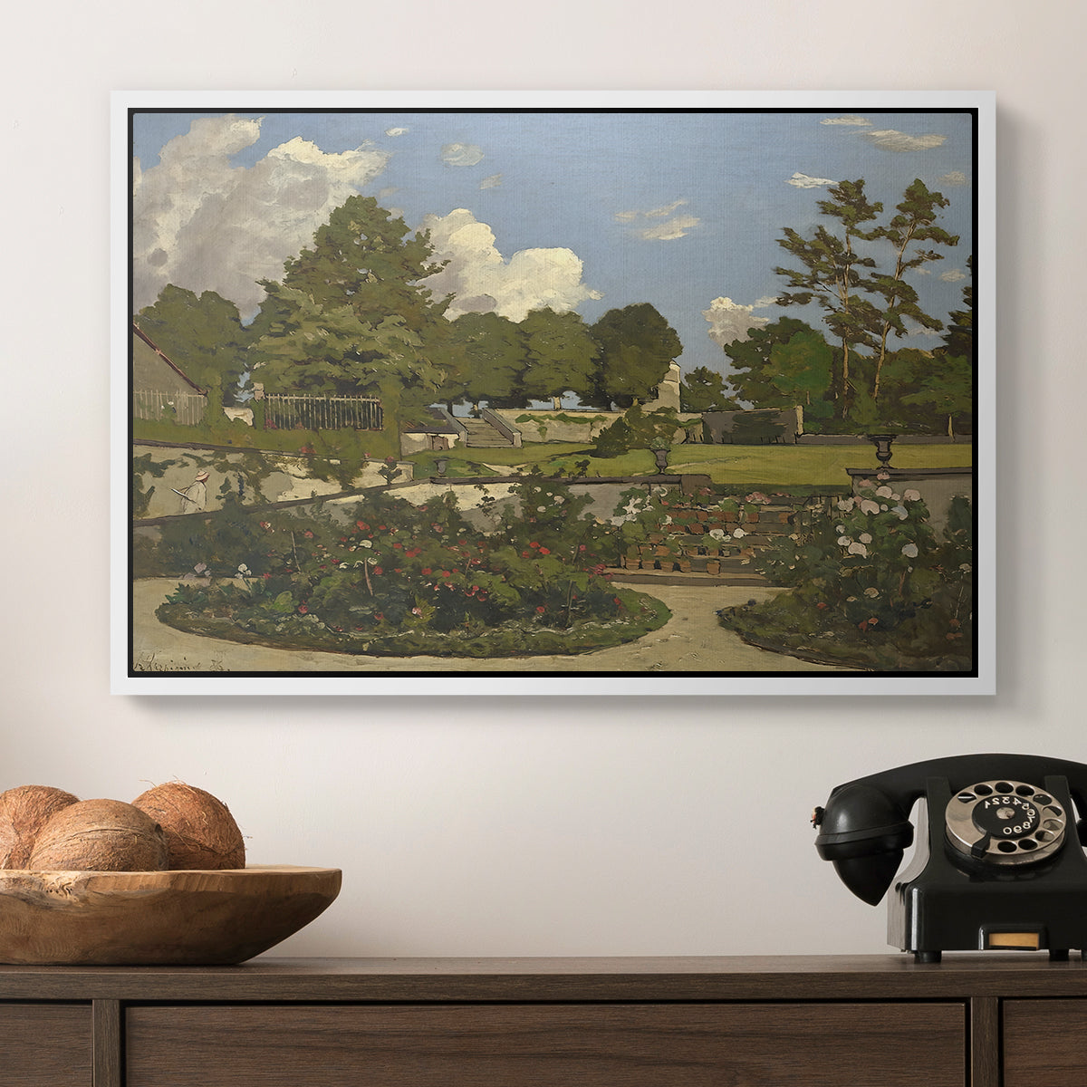 The Painter's Garden at Saint-Privé, 1886 - Floater Framed Canvas Print