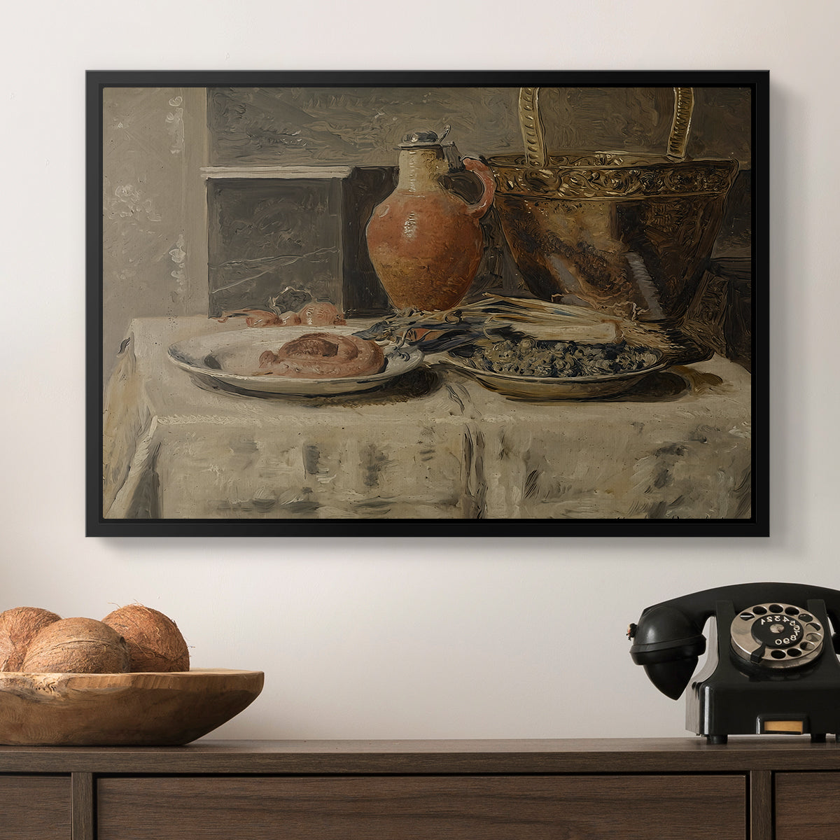 Still Life with Jar, c. 1881-1885 - Floater Framed Canvas Print