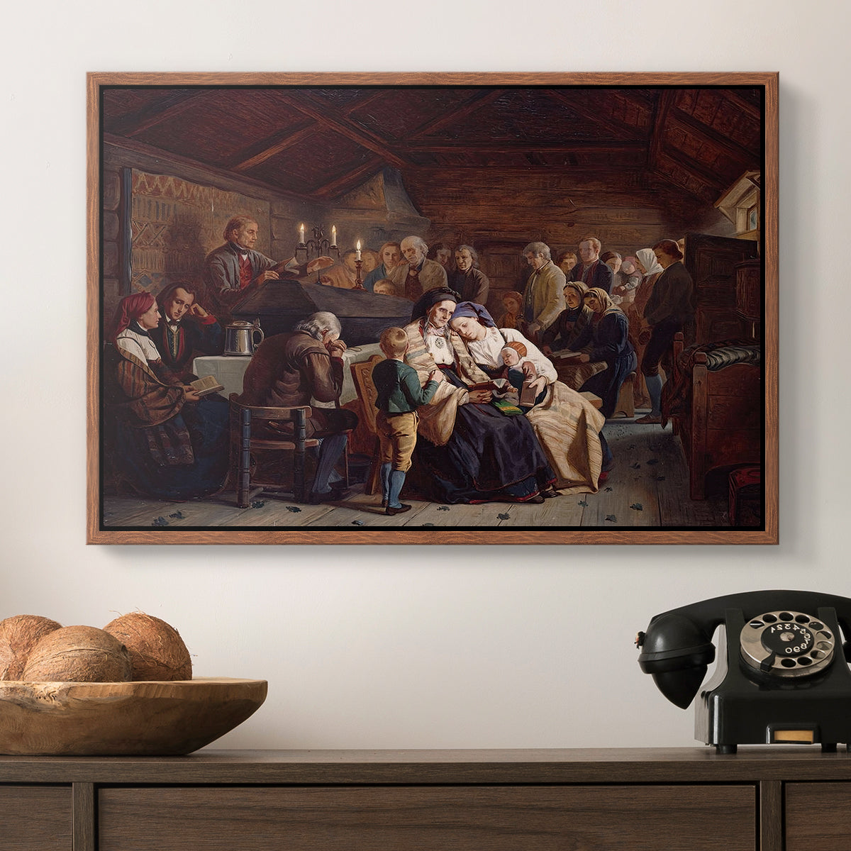 Funeral Feast, 1854 - Floater Framed Canvas Print