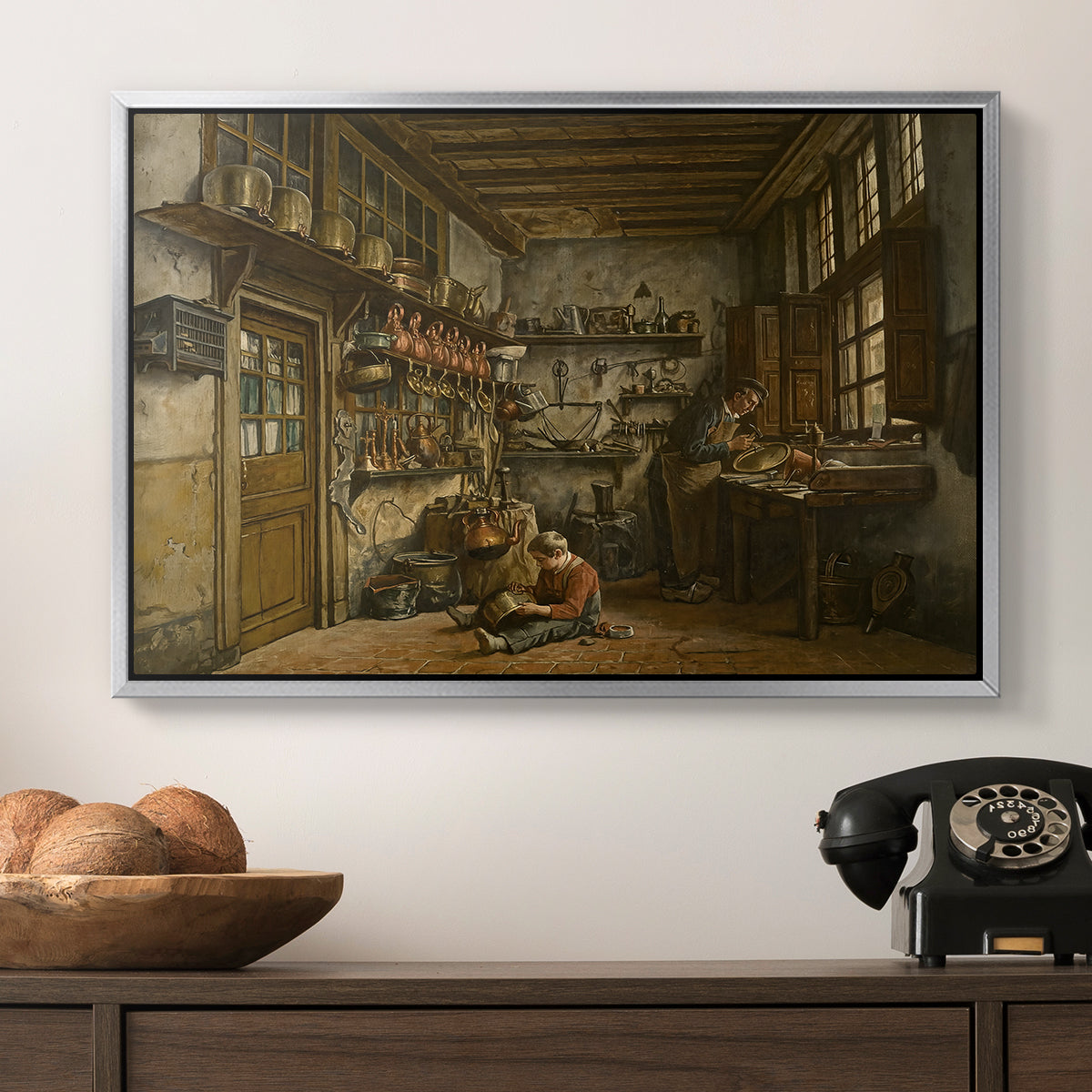 The Tinker, 1861 - Floater Framed Canvas Print
