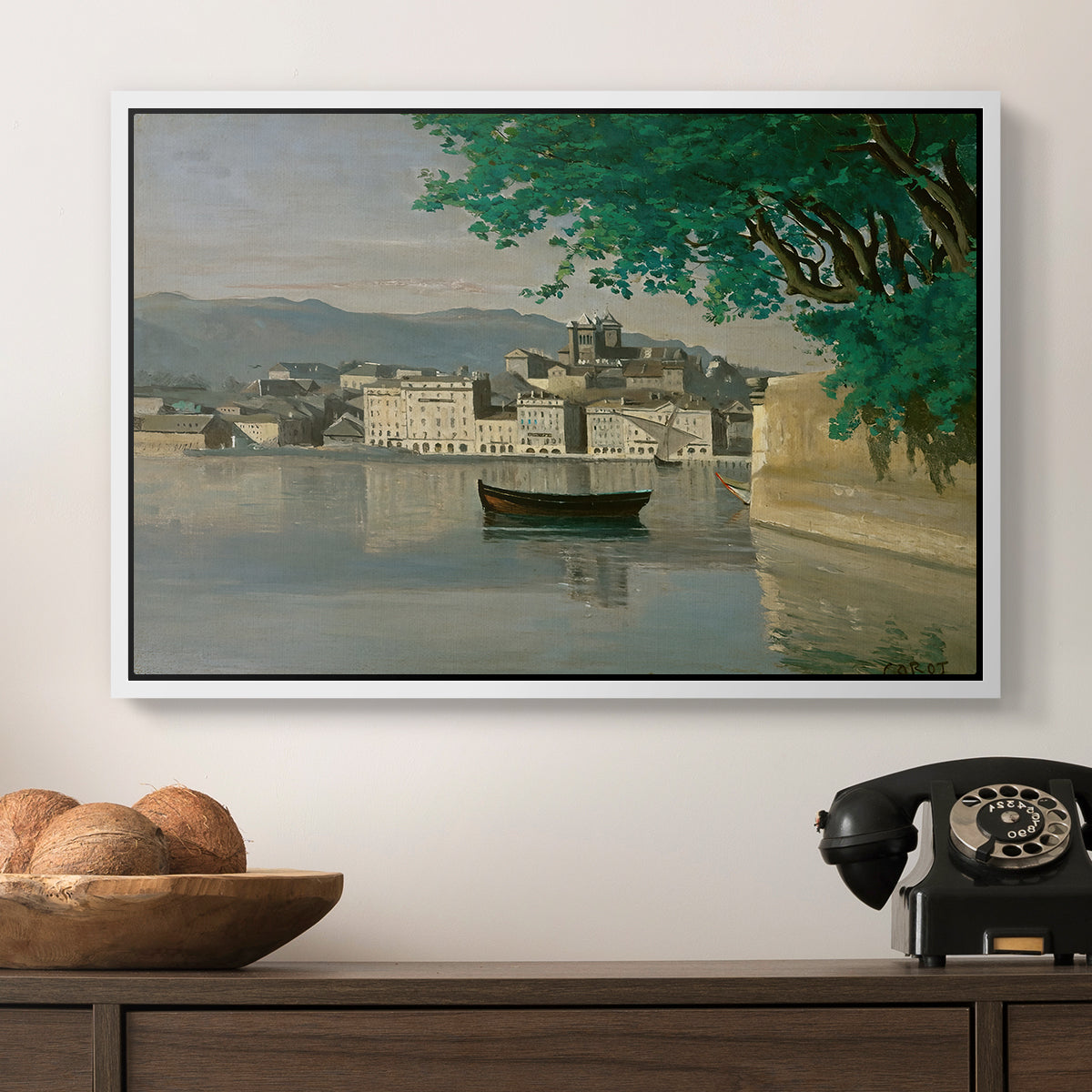 Geneva View of Part of the City, c. 1834-1835 - Floater Framed Canvas Print