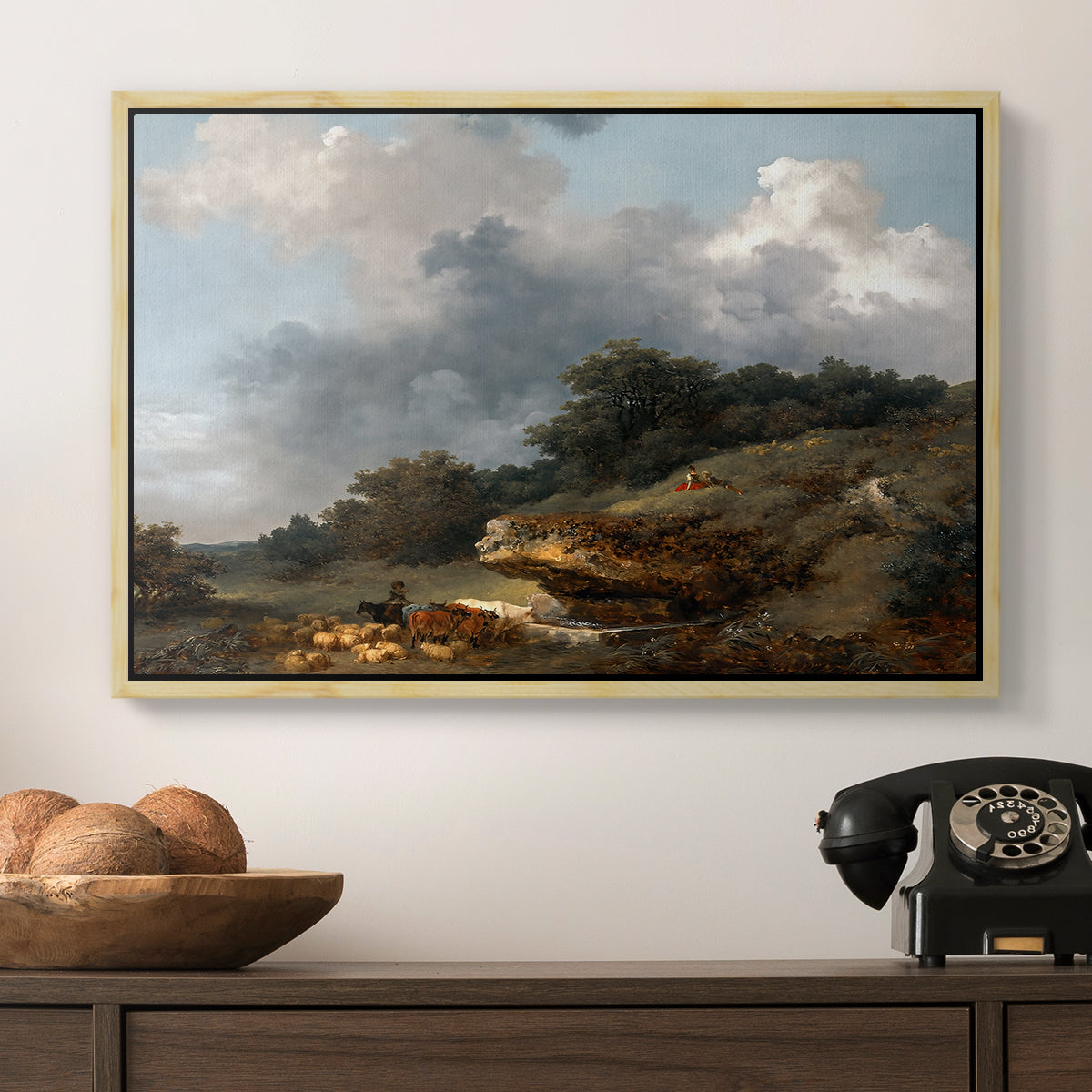 The Watering Place, c. 1765 - Floater Framed Canvas Print