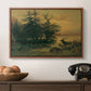 Wallowing Deer on the Shore of a Mountain Lake, c. 1850 - Floater Framed Canvas Print