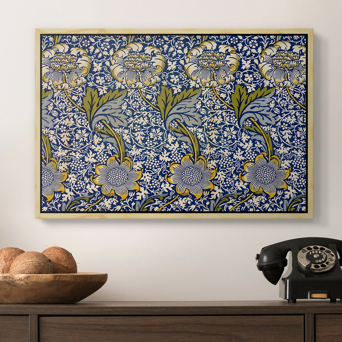 Kennet - Indigo/Gold, 1883 - Floater Framed Canvas Print