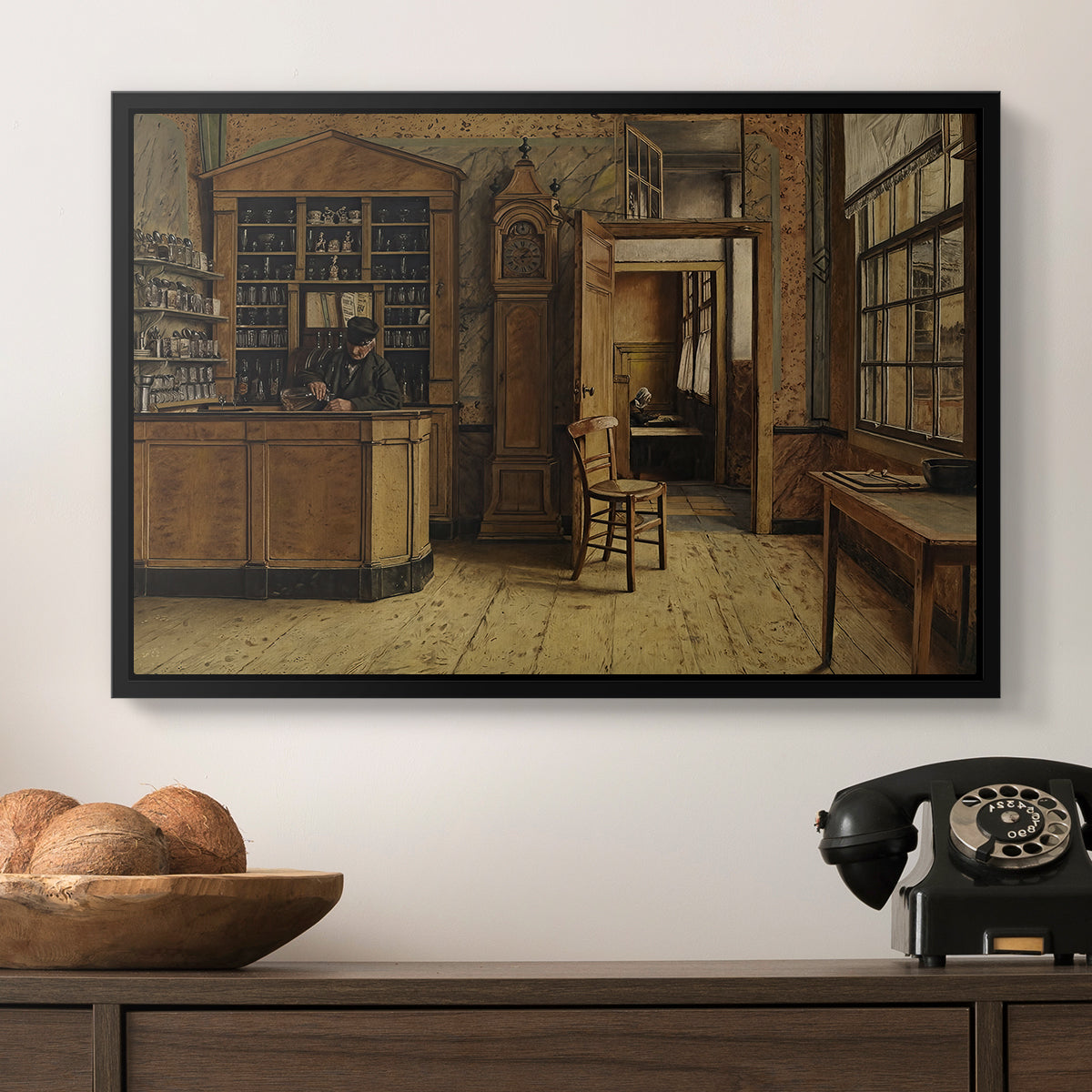The Old Inn 'Het Loodshuis' in Antwerp, 1877 - Floater Framed Canvas Print